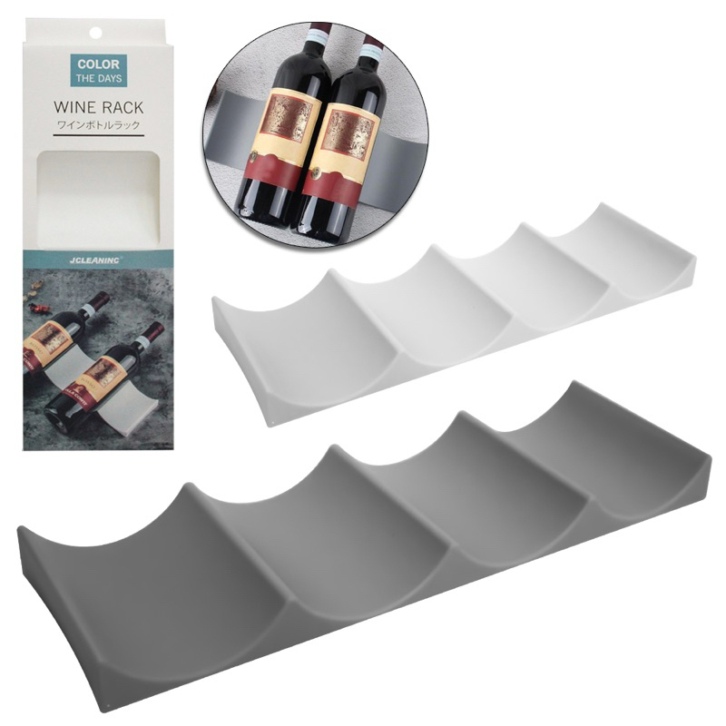 Suporte Para 4 Garrafas de Vinho Latas Rack Multiuso de Plástico