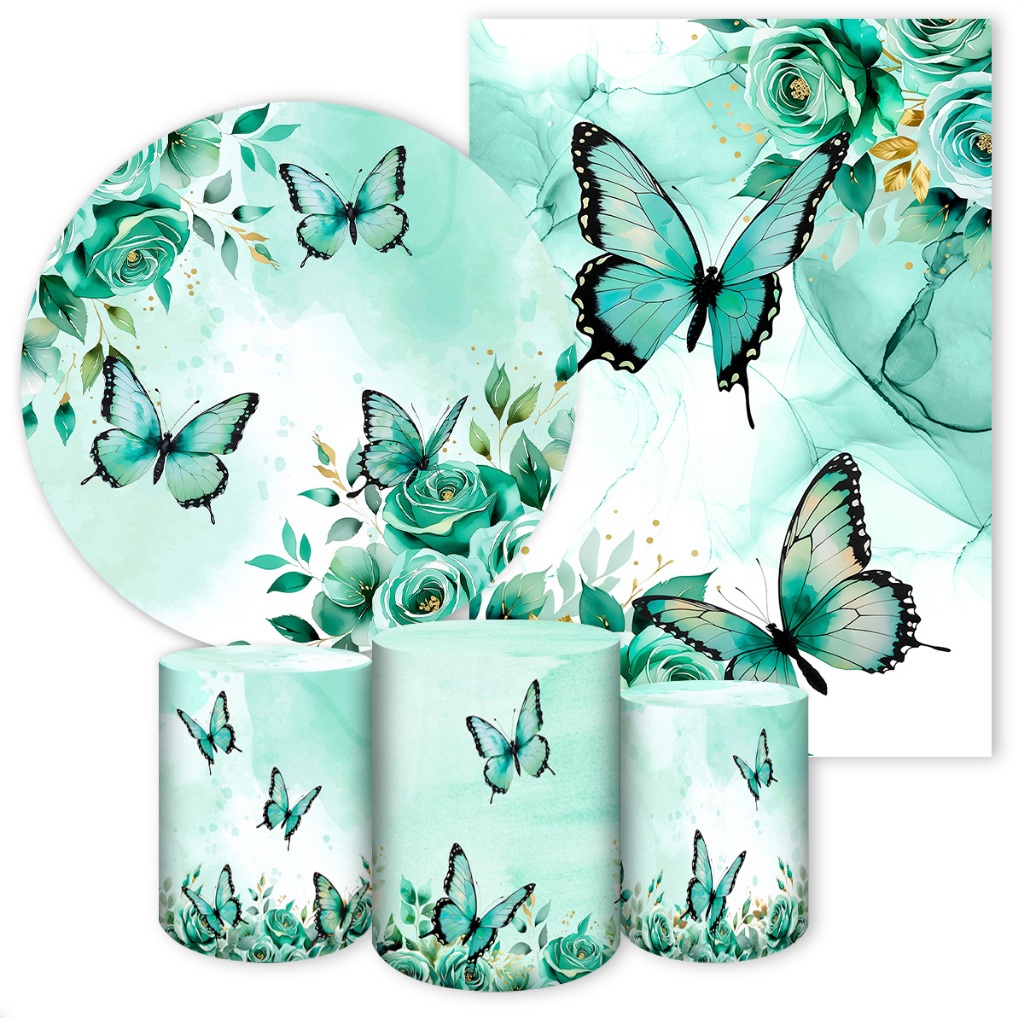 Capas Painéis de Festa Sublimados Vários Modelos Tema Borboletas em Oferta na Shopee