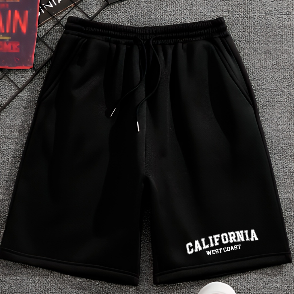Bermuda Moletom West Coast California Flanelado Short Praia Americano Calção Americano West Coast California
