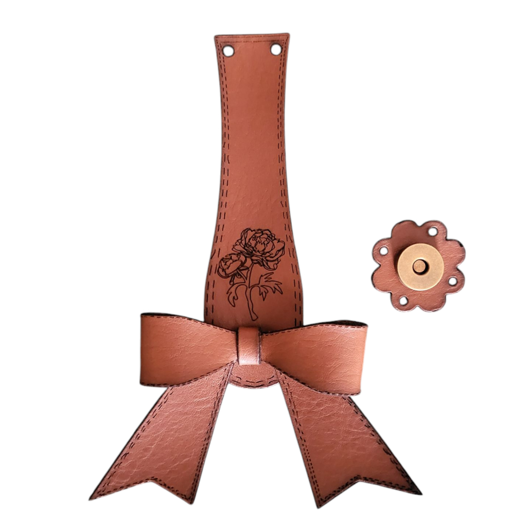 Fecho para bolsa com detalhe em laço cor Caramelo