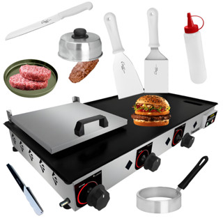 Chapa Chapeira De Lanches Porções Hamburguer Hot Dog 80X40 ECONOMIC + KIT PROFISSIONAL em Oferta na Shopee