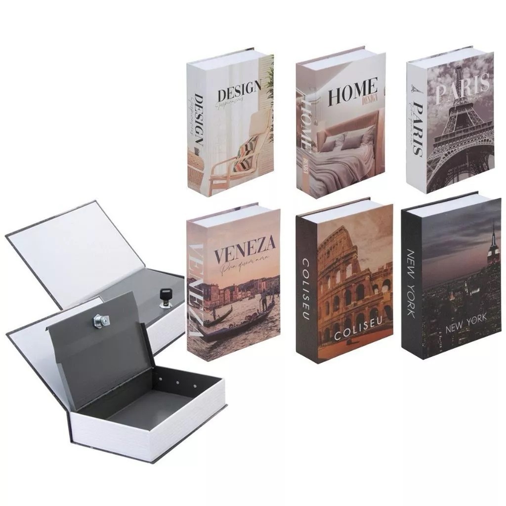 Cofre Camuflado Disfarçado Formato Livro Porta Joias Com Chave