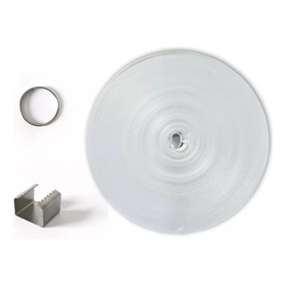 Kit 1 Fita Acetinada 50 metros + 100 Chapas Dentadas + 100 Argolas vários tamanhos em Oferta na Shopee