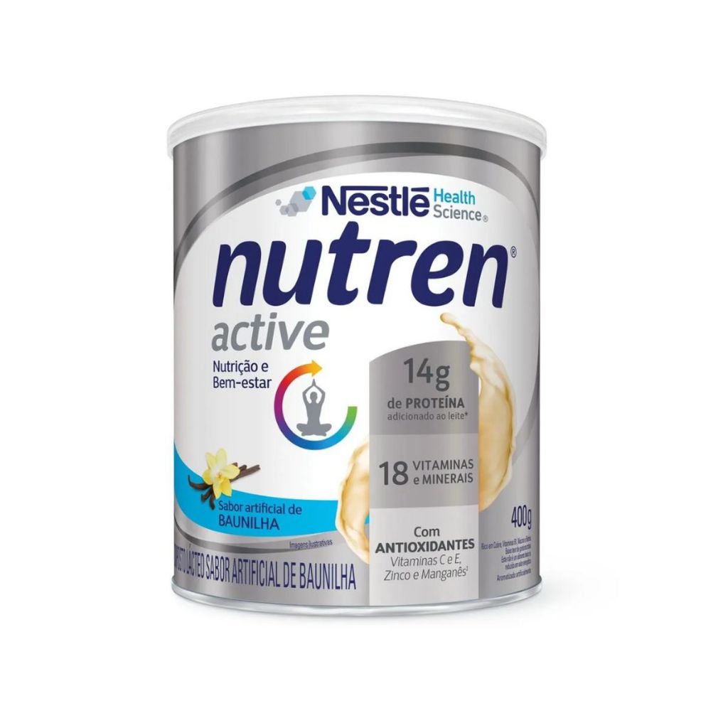 Composto Lácteo Baunilha Nutren Active Lata 400g em Oferta na Shopee