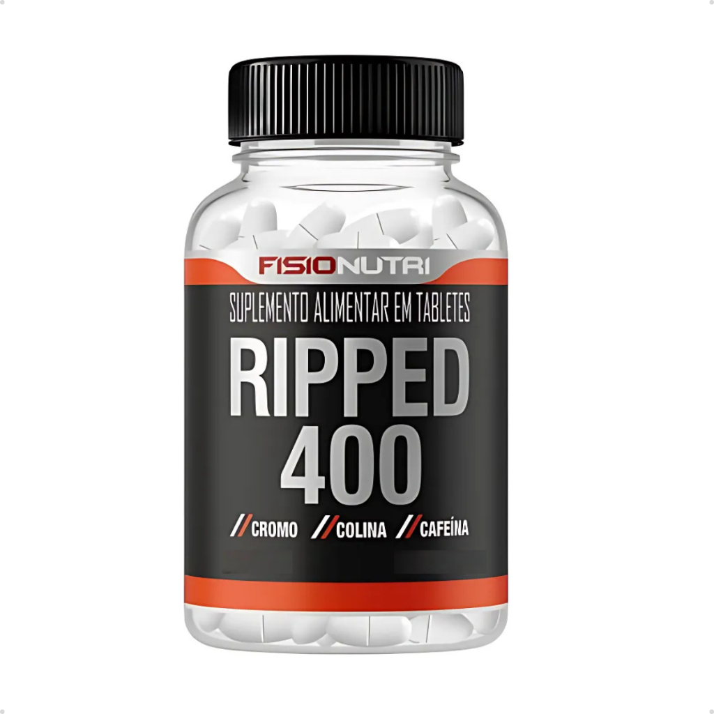 Suplemento em tabletes Termogênico Ripped Fisio 400 Mg Cafeina - Fisionutri