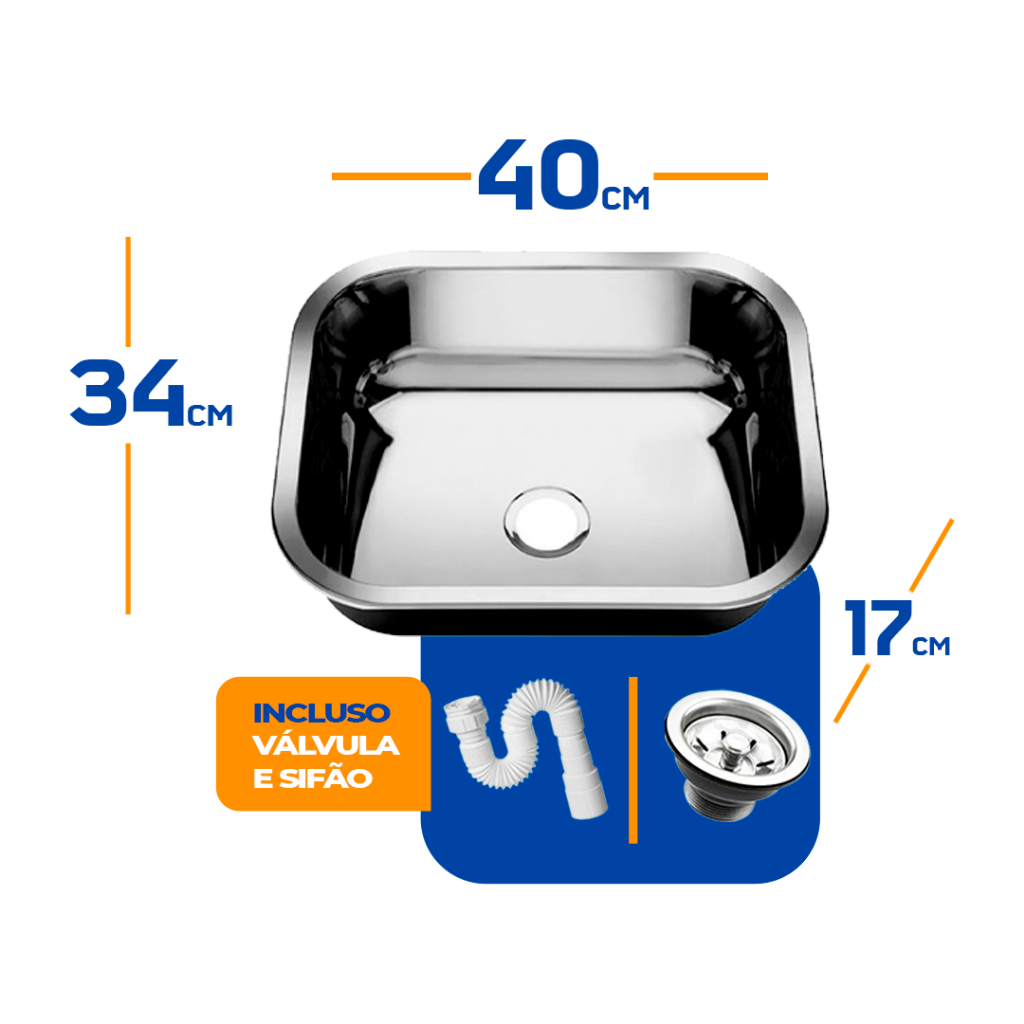 Cuba As Pia Inox 430 Cozinha N 0 40x34x17 Funda em Oferta na Shopee