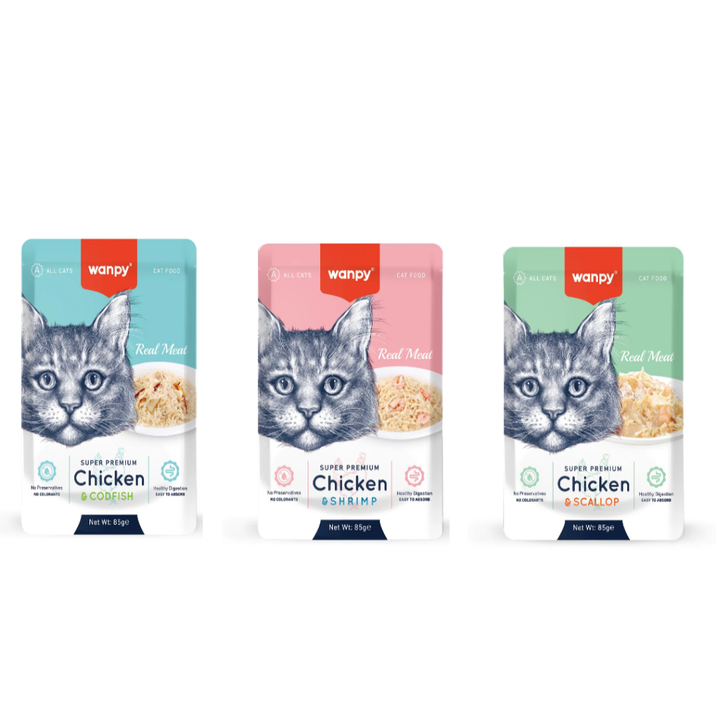 Wanpy Sachê Super Premium Alimento Úmido Petisco Para Gatos 85g