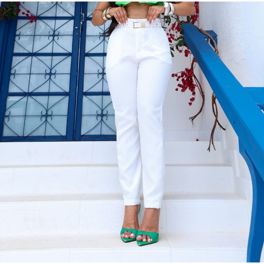 Calça Feminina Alfaiataria com Cinto - Moda Sofisticado e Confortável