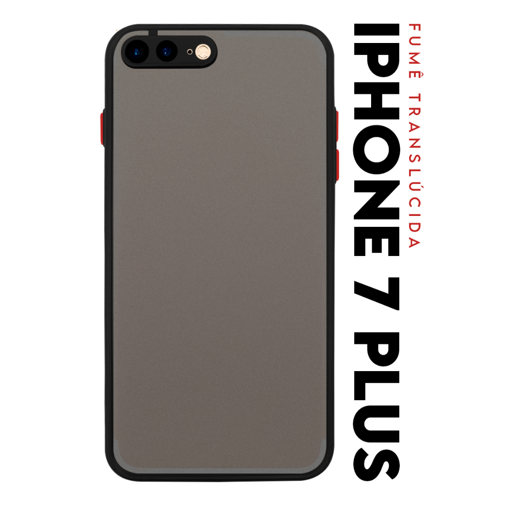 Case Capinha Case Anti Impacto Space Acrílico Translucida Fumê Protetora para IPhone 7 e 8 Plus tela 5.5 pol