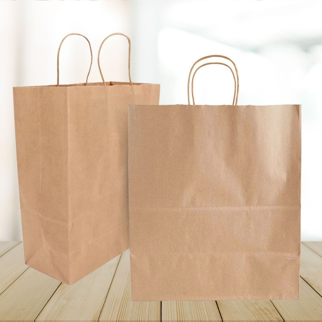 Sacola de Papel com Fundo Largo GG 34,5x32x20cm - Kraft - 10un - Cromus - Rizzo