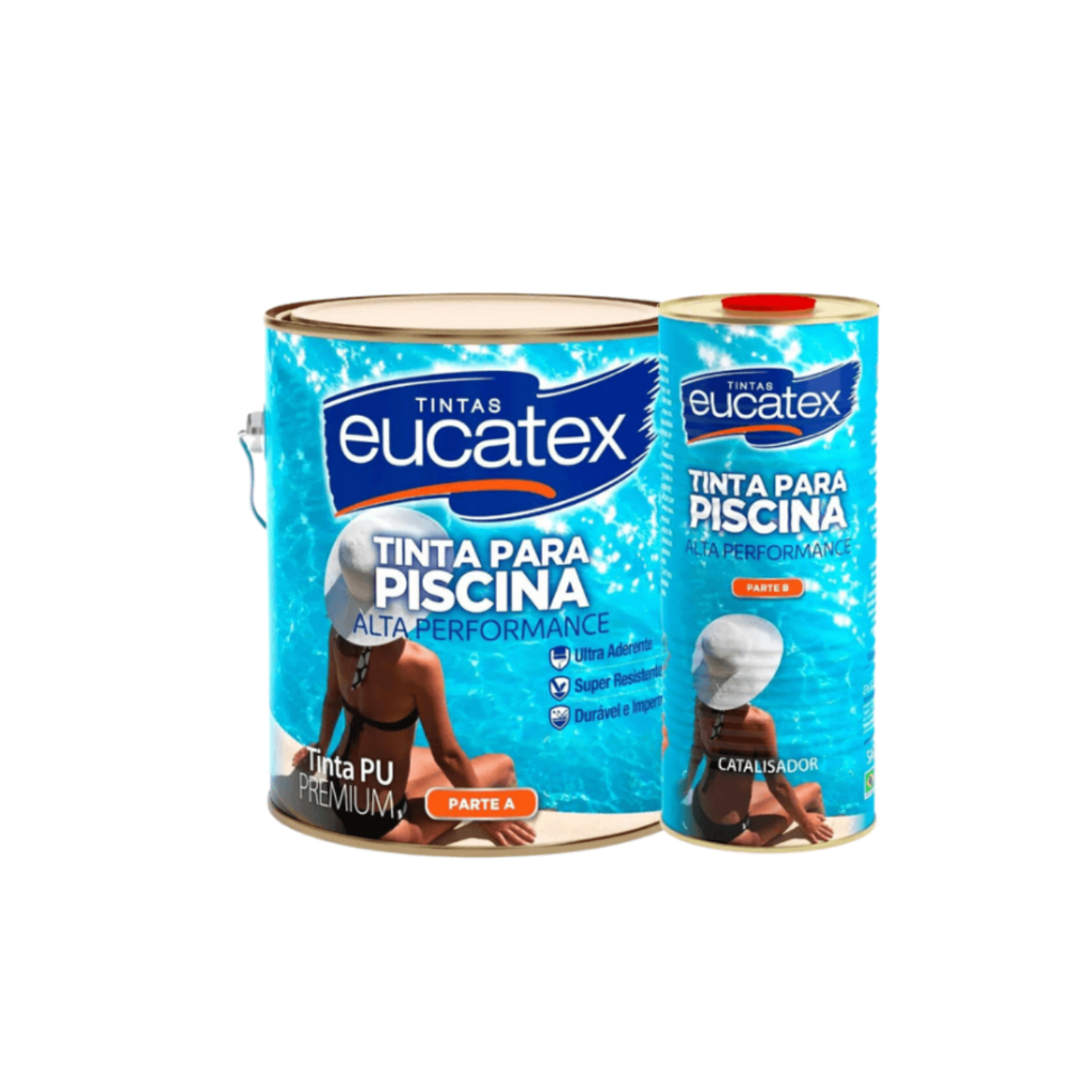 Kit Tinta Para Piscina Azul Esmalte PU + Catalisador Eucatex 3,6L