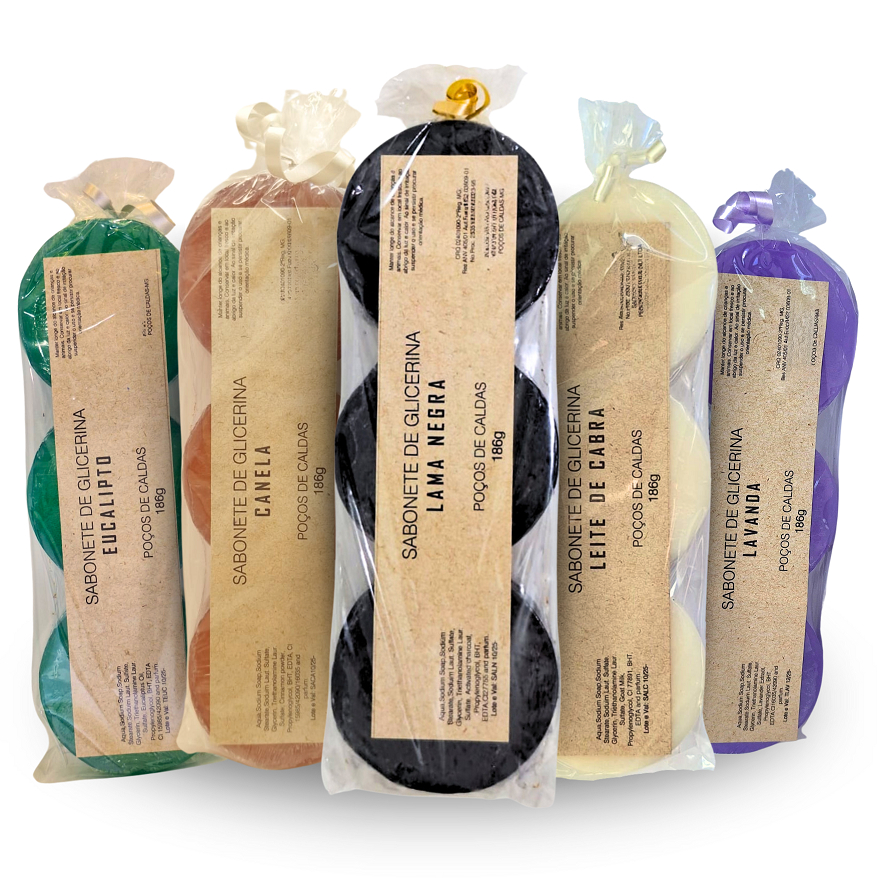 Kit Sabonete de Glicerina Artesanal - 5 Aromas Naturais Mais Vendidos - 15 Barras
