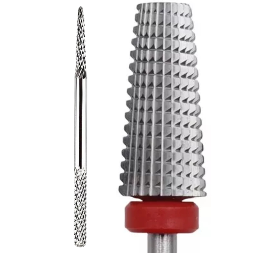 Conjunto 2 brocas Tungstênio Profissional Cônica acabamento do Gel Broca 2 Ponta para Remoção e desgaste unha natural