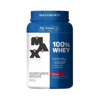 100% Whey Protein Concentrate Morango 900g em Oferta na Shopee