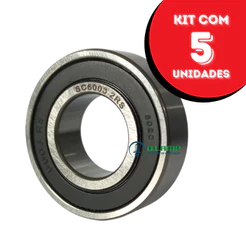 Kit com 5 rolamentos 6003 Sulcarbon - 35mm x 17mm x 10mm