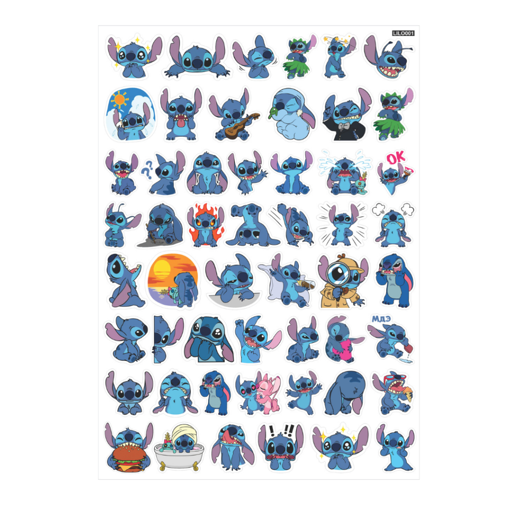 Lilo & Stitch 50/100/150PCS Adesivos Decorativo Prova D'Água Desenho Serie Escolar Capacete Infantil