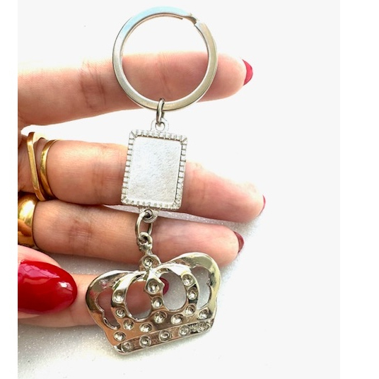 10 unidades Chaveiro Coroa - Chaveiro Princesa - Com area para sua Personalização Metal Banho Níquel