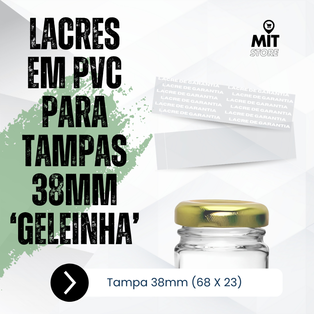 Kit 100 Lacres P/ Tampa 38 Geleinha Em Pvc Termoencolhível (68 X 23)