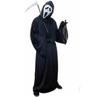 Fantasia Panico Morte Completa Tunica + Mascara + Foice Halloween Festa em Oferta na Shopee