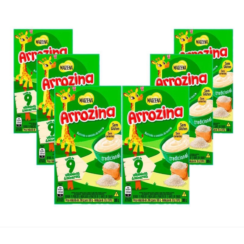 Maizena Arrozina Amido de Milho Tradicional  Sem Glúten e Corantes 180g (Kit com 6)