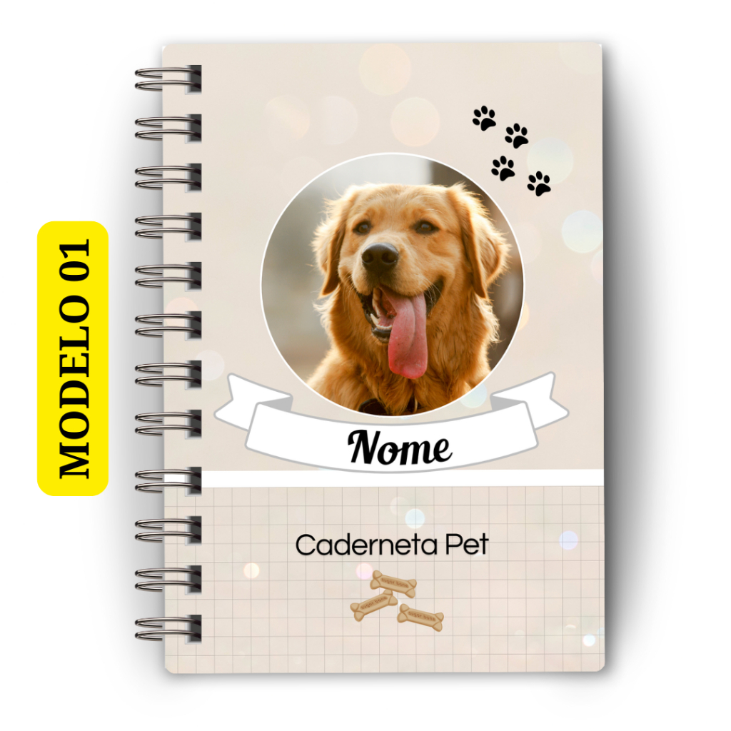Caderneta Pet Personalizada com mini álbum de fotografias em Oferta na Shopee