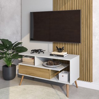 Rack Para TV Com Porta Aparador Com Pés Palito Retro Estante Várias Cores MVD Móveis em Oferta na Shopee