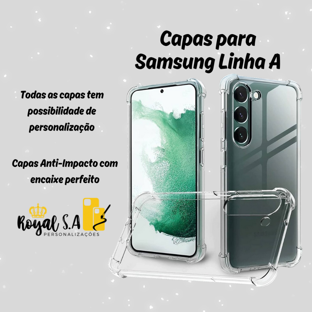 Capinha de Silicone Transparente Anti Impacto Samsung - LINHA A - Proteção Reforçada com Estilo! em Oferta na Shopee