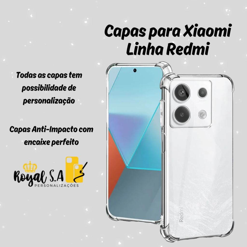 Capinha de Silicone Transparente Anti Impacto Xiaomi Redmi/ Redmi Note - Proteção, Estilo e Personalização! em Oferta na Shopee
