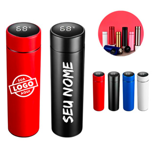 Garrafa Térmica Personalizada com LED inteligente 500ML - Nome, Logo, Desenho, Time em Oferta na Shopee