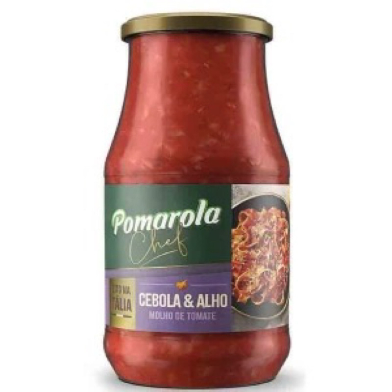 Kit 2 Molho de Tomate Pomarola Cebola e Alho 420g