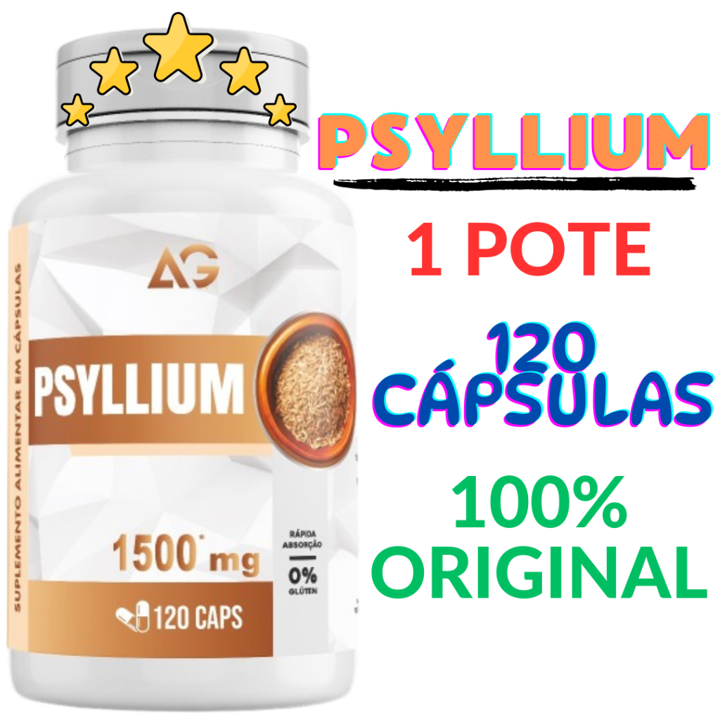 Psyllium Original Fibra Importada 1500mg Auge Nutrition 120 Cápsulas Qualidade Premium em Oferta na Shopee