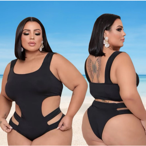 Body Feminino Maio com Bojo Moda Plus Size Biquini Hot Pant em Oferta na Shopee