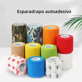 Tamanho: 5cm*4,5m Bandagem Elástica Autoadesivas De Compressão De Cor Lisa Não Tecido Com…