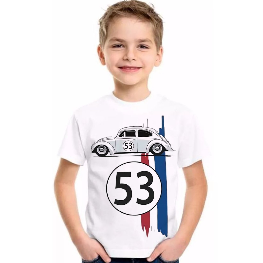 CAMISETA INFANTIL casual desenho,filme fusca herbie,carro,moda adulta e infantil, camiseta unissex,moda plus size