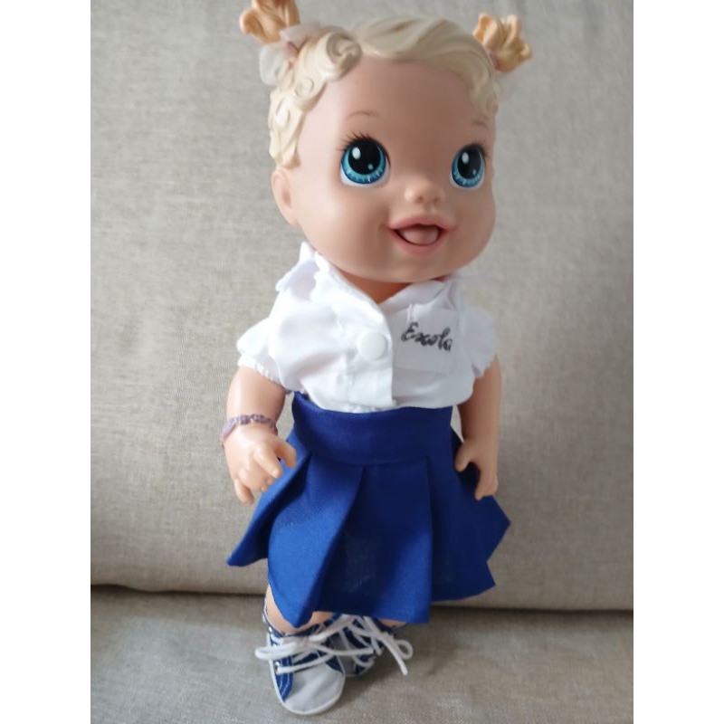 Kit escolar para baby alive(farda escolar/tênis alstar/calcinha)