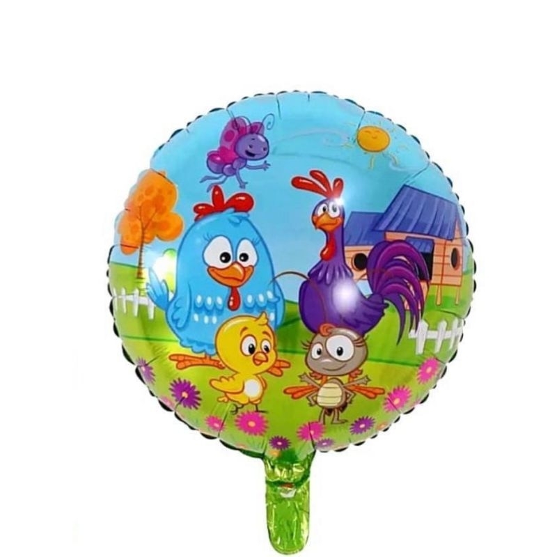 balão tematico turma galinha pintadinha kit 2 unidades