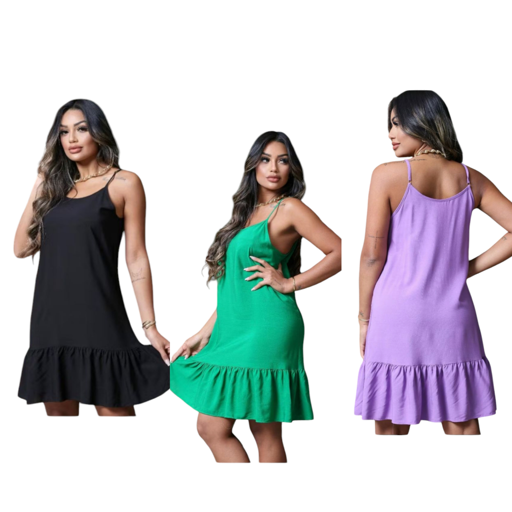Vestido De Alcinha Regulável Soltinho Tendencia Verão
