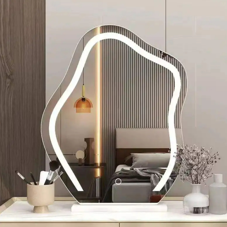 Espelho penteadeira Iluminação Led e Acionamento Touch 40x45cm em Oferta na Shopee