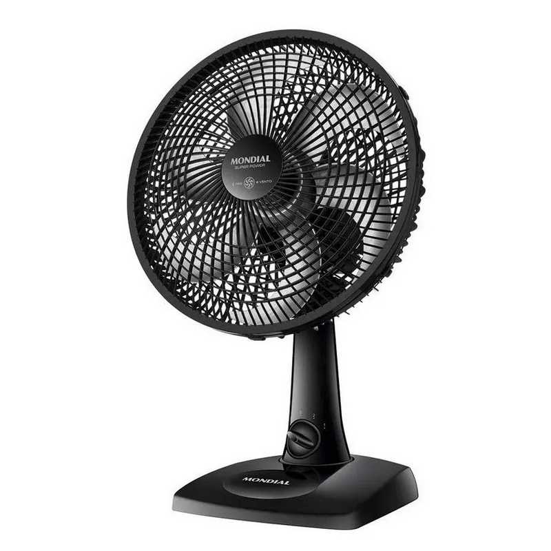 Ventilador De Mesa 30cm Super Power Mondial Preto 60w 6 Pás Vsp-30