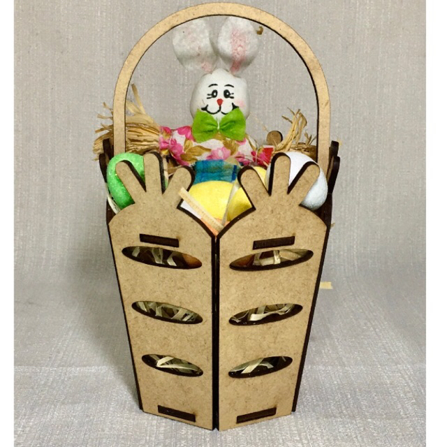 Cesta de pascoa MDF personalizada - Mini cesta de páscoa para presentear - decoração de páscoa para presentear
