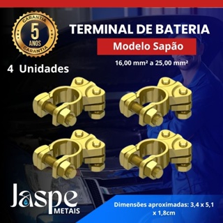 Kit 2 Pares Terminal de Bateria Universal Sapão 4 Unidades Positivo Negativo para Carro Caminhão em Oferta na Shopee