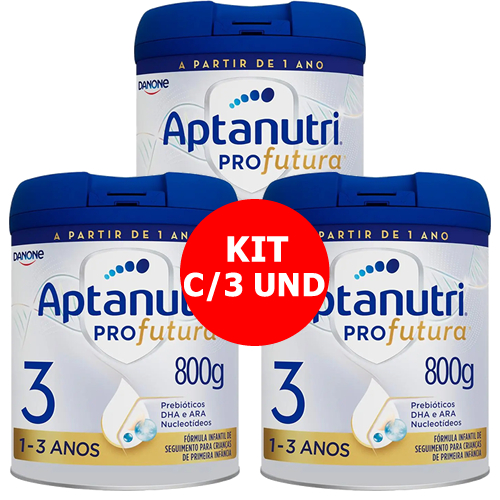 KIT C/3 FORMULA INFANTIL APTANUTRI PRO FUTURA 3 800G em Oferta na Shopee