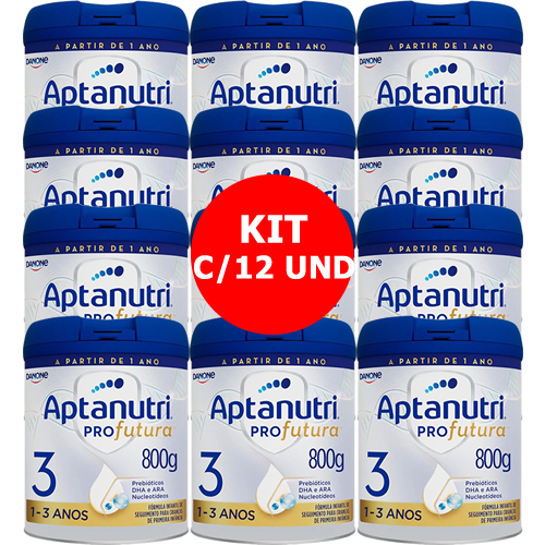KIT C/12 FORMULA INFANTIL APTANUTRI PRO FUTURA 3 800G