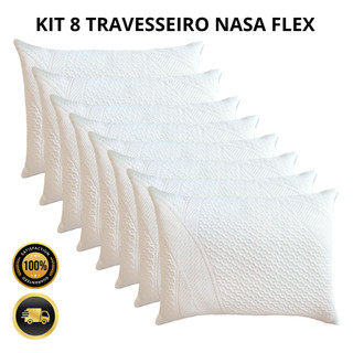 Kit 8 Travesseiros Nasa Flex Latex Alto Suporte Medio Firme Macio