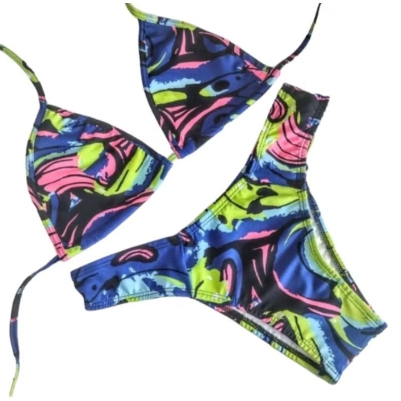 Biquini Cortininha Adulto Estampado em Oferta na Shopee