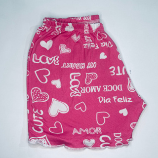 Kits 1 2 3 Shorts Infantis Femininos Suede Estampado - veste de 1 a 13 anos em Oferta na Shopee