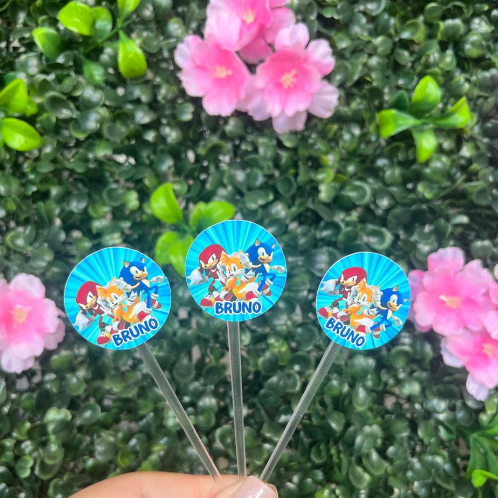 Topper de Docinho Sonic - Topper de Cupcake - Topo de docinho - Enfeite de docinho - Sonic Menino