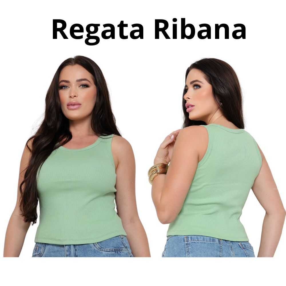 Regata Femenina Canelada Ribana Blusinha Básica