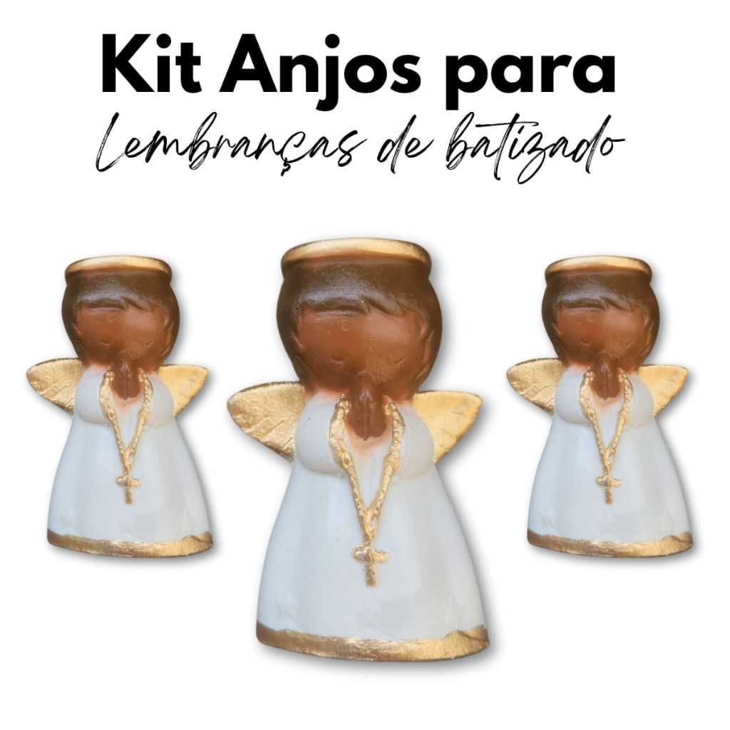Kit Anjos Lembrança de Batizado 7cm lembrancinhas batizado
