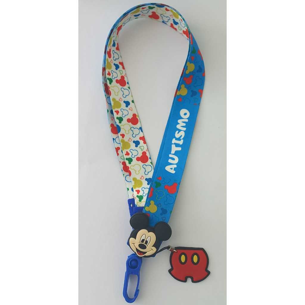 Cordão Identificação Autista Com Trava Anti Sufocamento Azul Mickey 1und em Oferta na Shopee